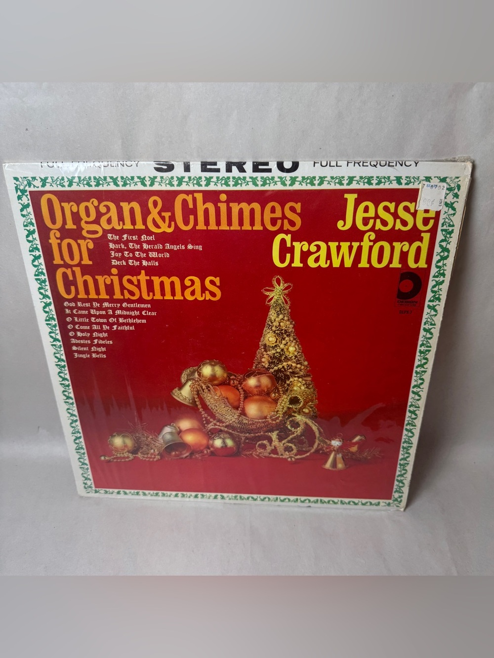 ORGAN & CHIMES FOR CHRISTMAS JESSE CRAWFORD DLPX-7 Original Shrink Wrap Used
